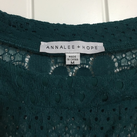 Annalee and Hope forest green lace top - Picture 2 of 5